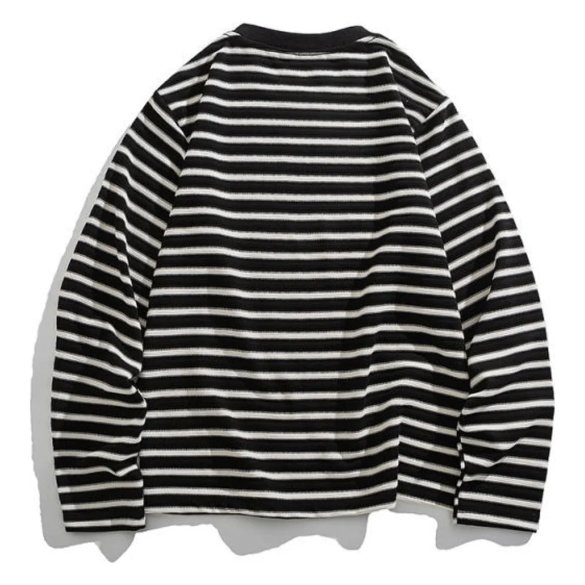 レーヨン混　ジャガードボーダー　長袖Tシャツ　N1823