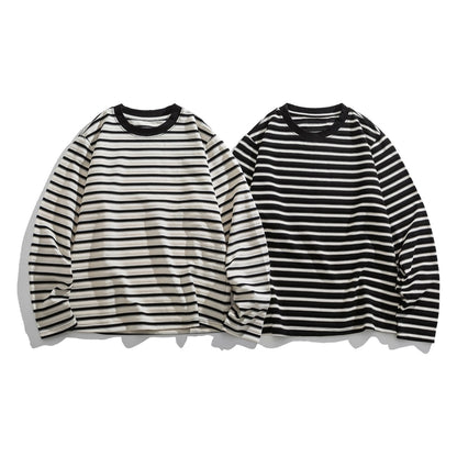 レーヨン混　ジャガードボーダー　長袖Tシャツ　N1823