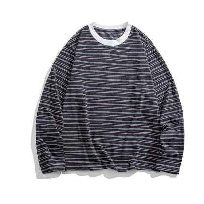 レーヨン混　マルチボーダー　長袖Tシャツ　N1824