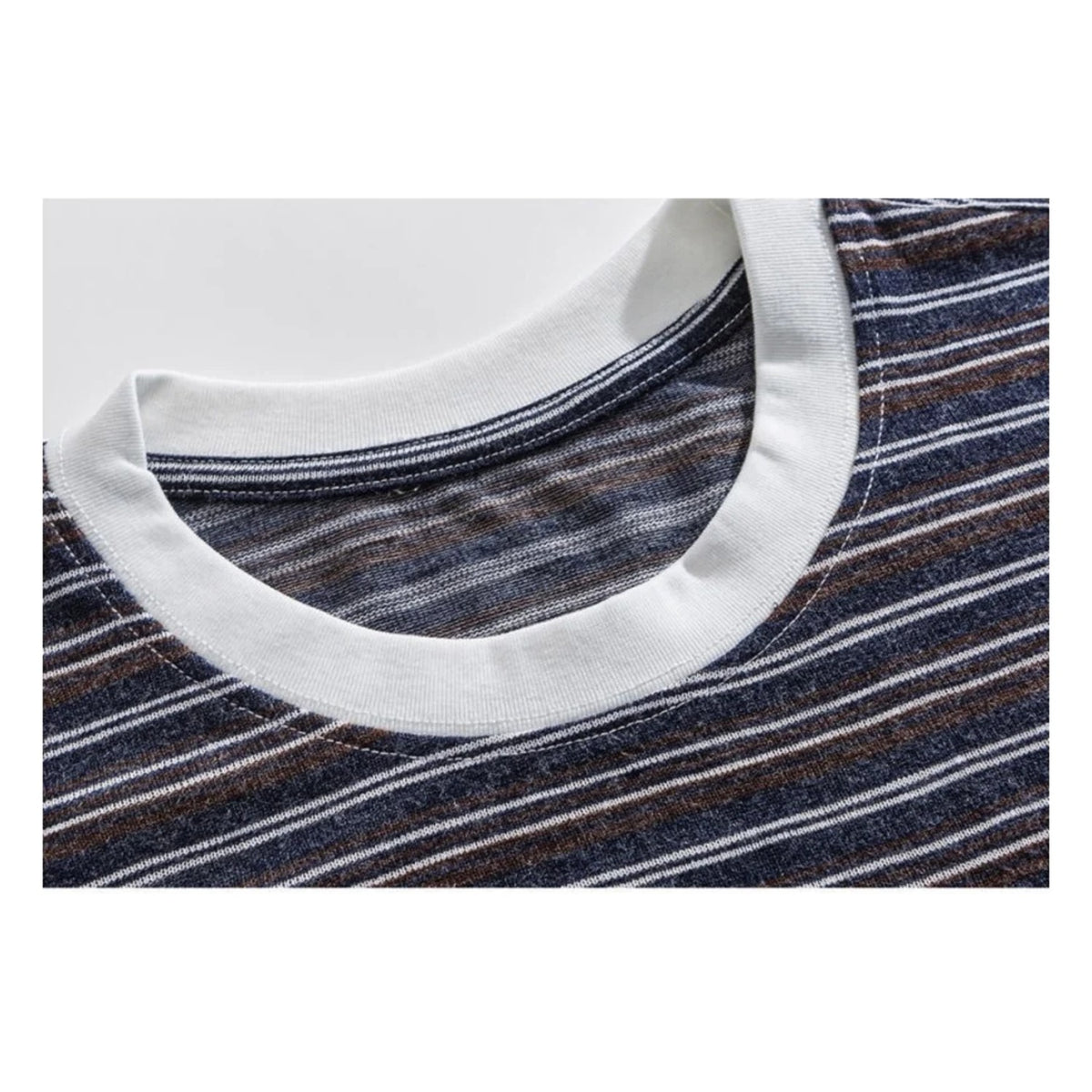 レーヨン混　マルチボーダー　長袖Tシャツ　N1824