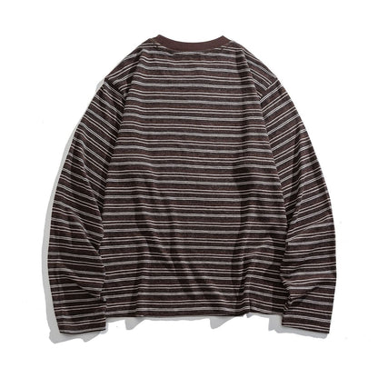 レーヨン混　マルチボーダー　長袖Tシャツ　N1824