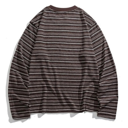 レーヨン混　マルチボーダー　長袖Tシャツ　N1824