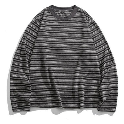 レーヨン混　マルチボーダー　長袖Tシャツ　N1824