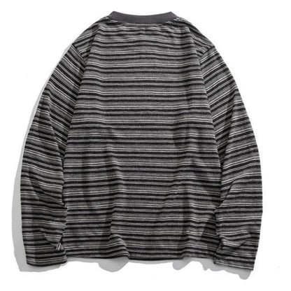レーヨン混　マルチボーダー　長袖Tシャツ　N1824