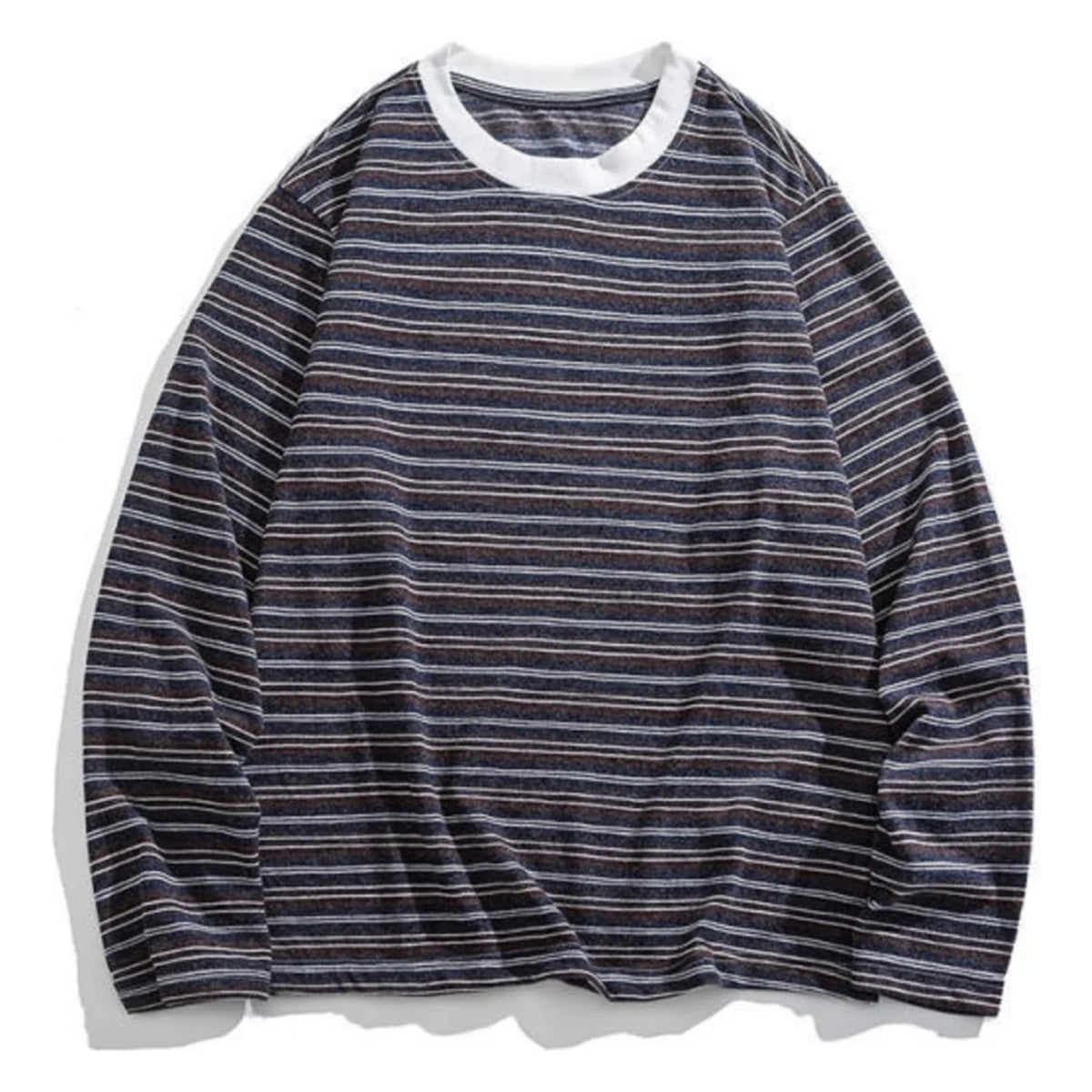 レーヨン混　マルチボーダー　長袖Tシャツ　N1824