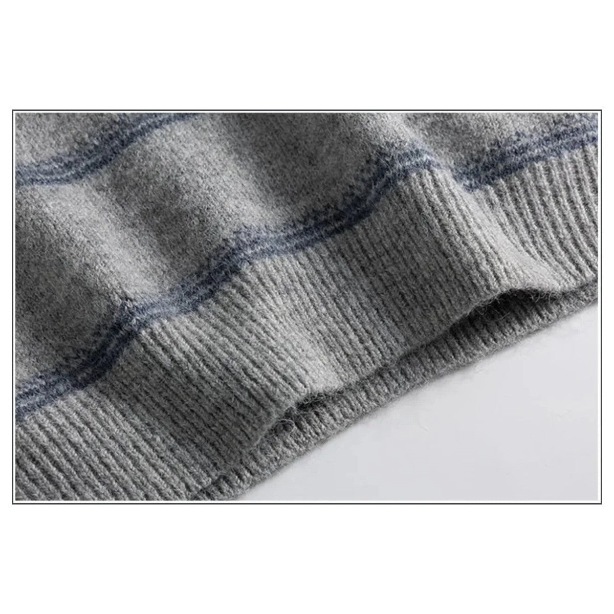 ウール混　ボーダー　ポロニット　N1825