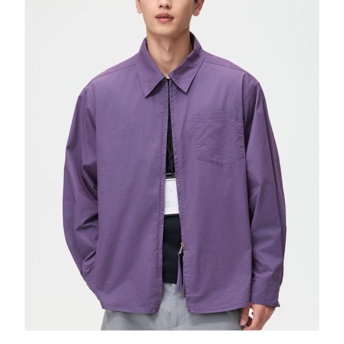 ステッチライン　ZIPシャツジャケット　N1833