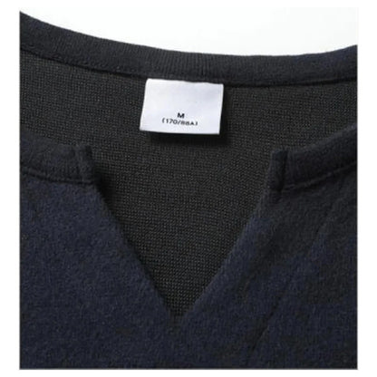 レーヨンナイロン　スリットネック　長袖Tシャツ　N1834