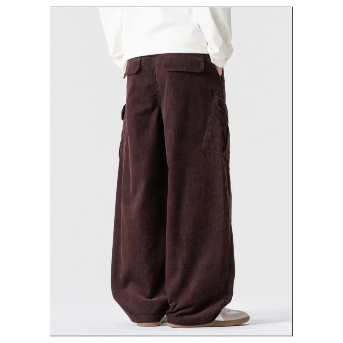 レーヨン混　コーデュロイ　ワイドストレートパンツ　N1836