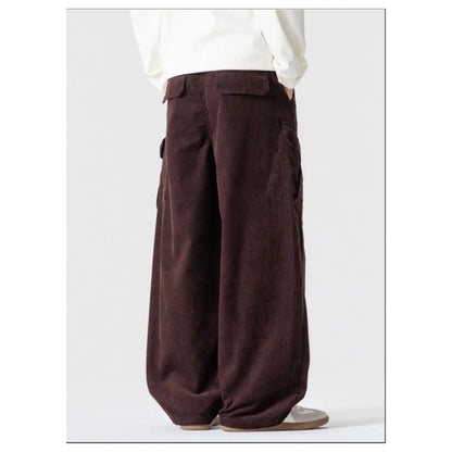 レーヨン混　コーデュロイ　ワイドストレートパンツ　N1836