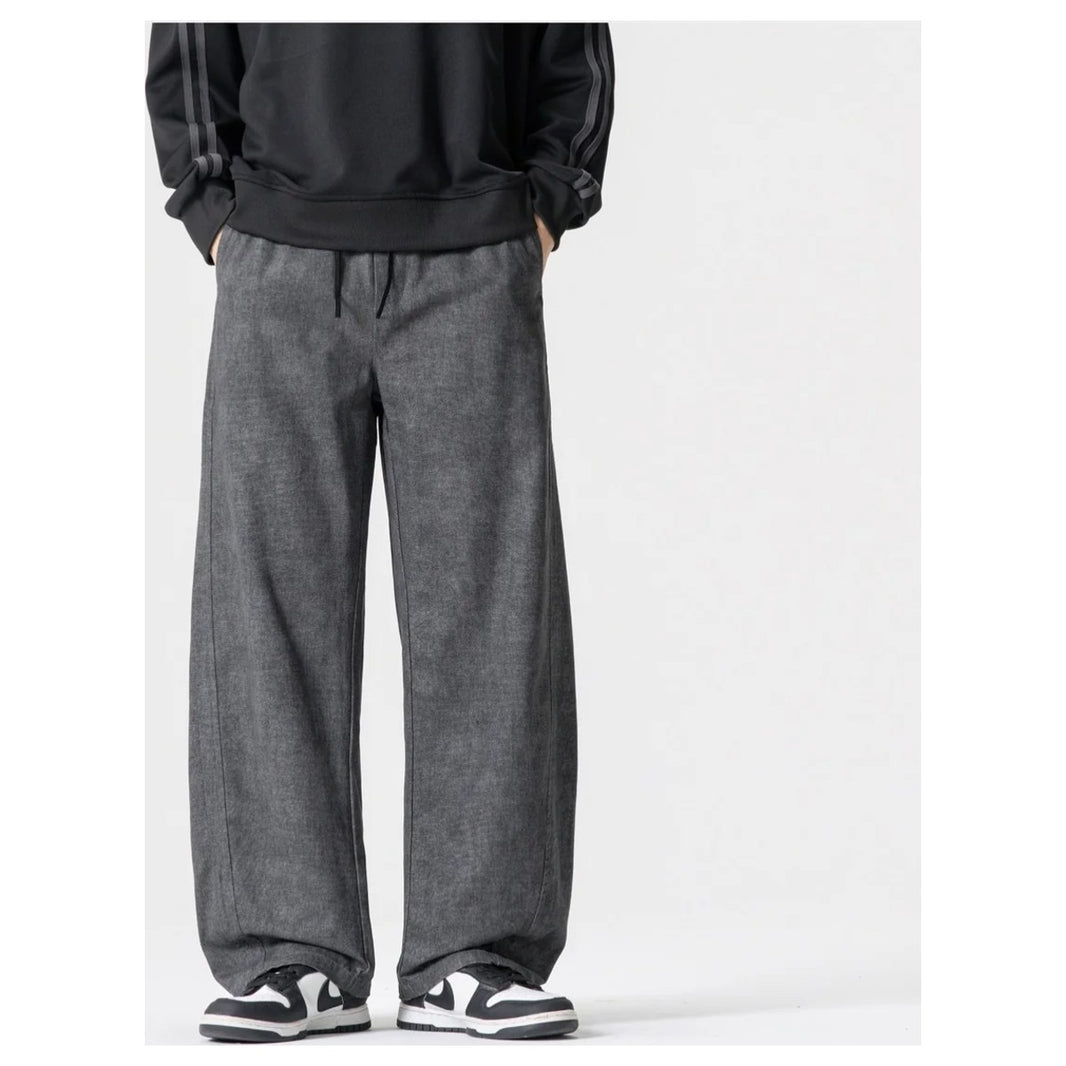 Faded Canvas Wide Straight Pants N1837 gray