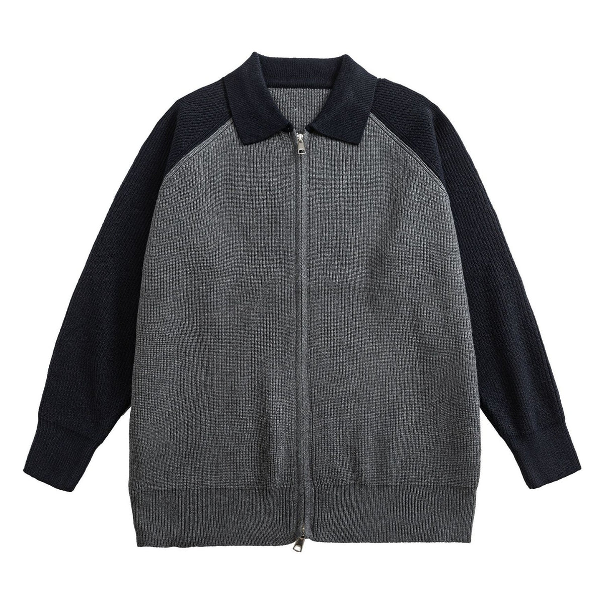 バイカラーラグラン　ZIPニットブルゾン　N1848