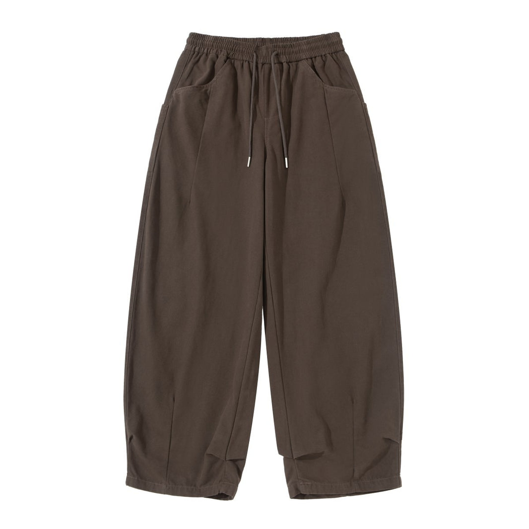 コットン　ビッグポケット　バルーンワイドパンツ　N1872 ブラウン