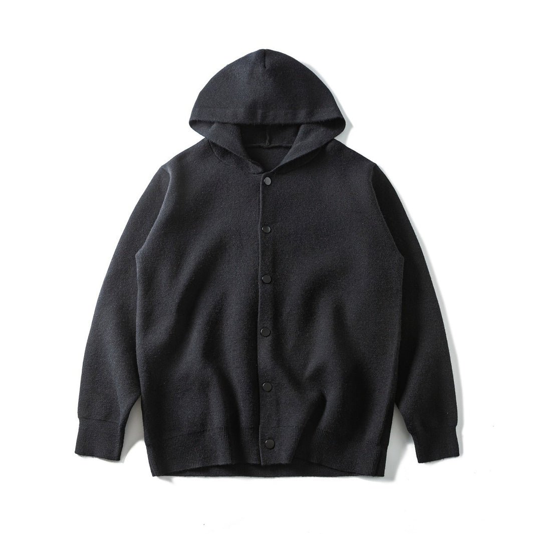 Hooded Knit Cardigan N1880 ブラック
