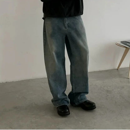 フェードデニム　バギーワイドパンツ　N1888