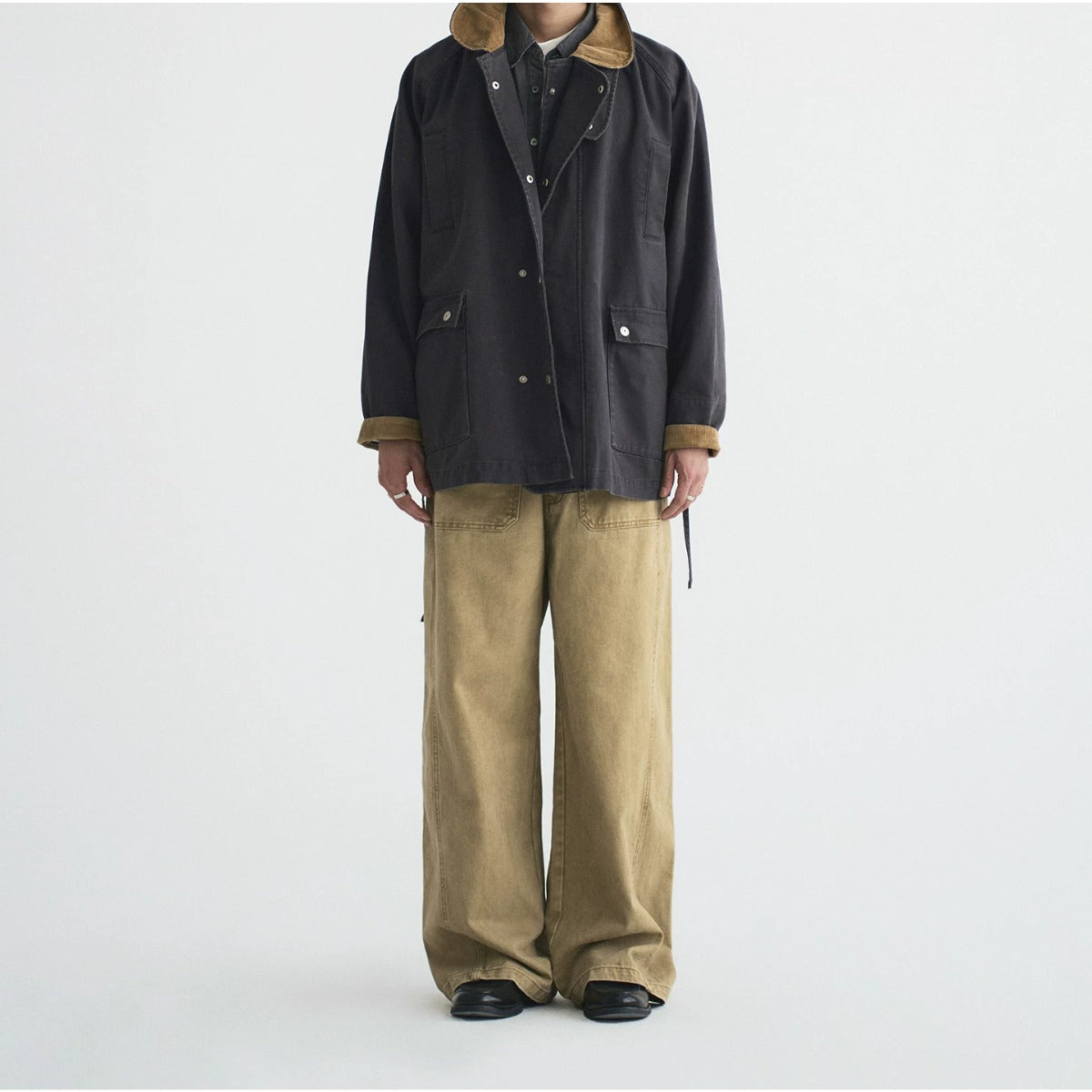 パッチポケット　デニム　ワイドストレートパンツ　N1889