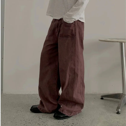フェードツイル　パッチポケット　ワイドストレートパンツ　N1889