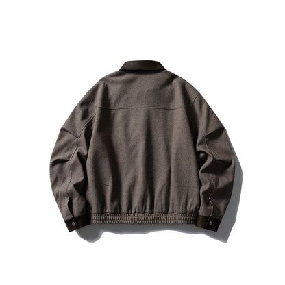 PUレザーコンビ　ハウンドトゥース　ZIPジャケット　N1896