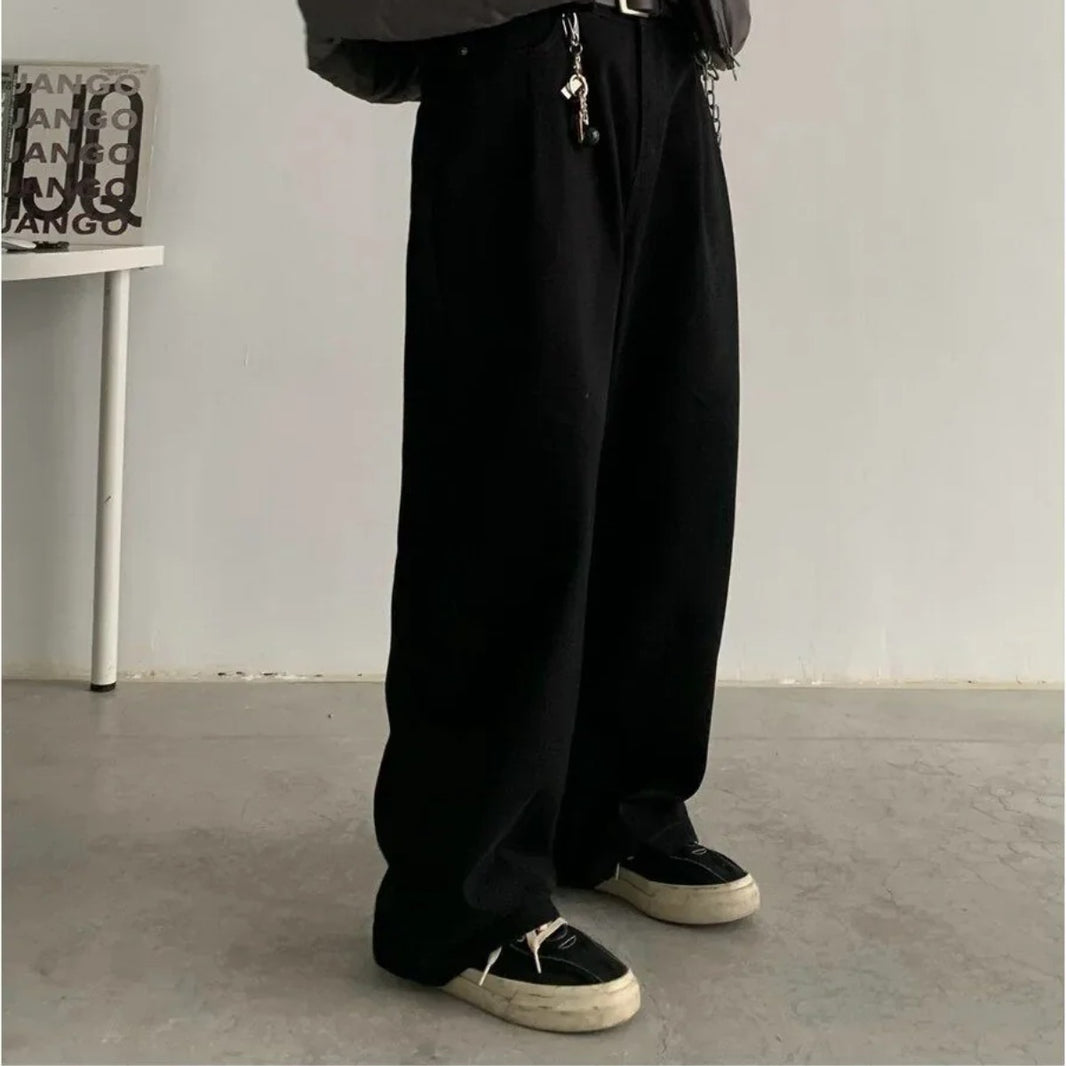 コットンツイル　ワイドチノパンツ　N1891 black