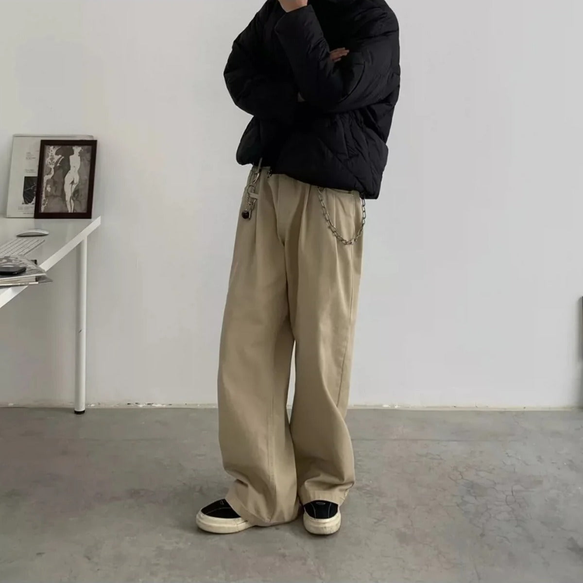 コットンツイル　ワイドチノパンツ　N1891