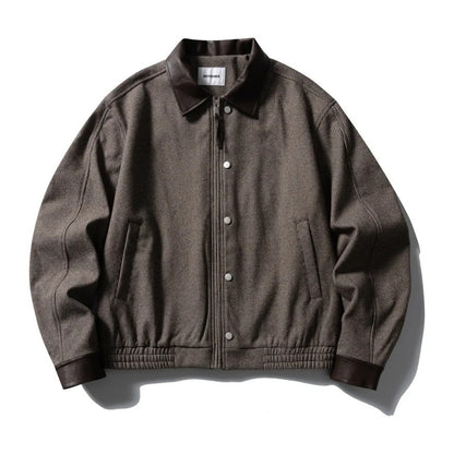 PUレザーコンビ　ハウンドトゥース　ZIPジャケット　N1896