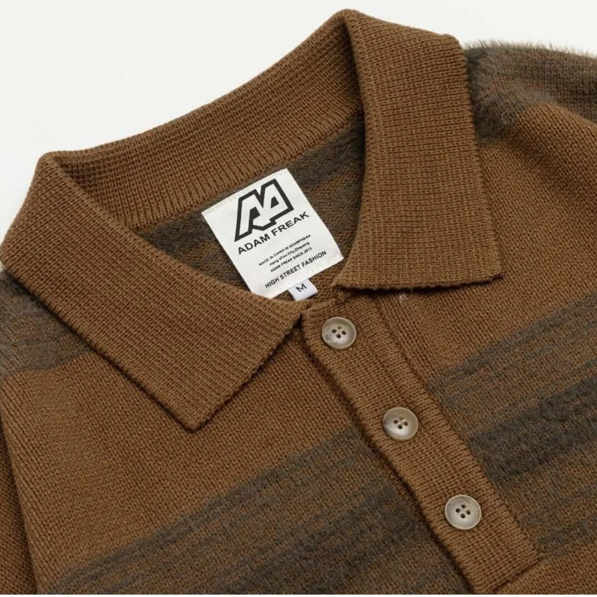ランダムボーダー　ニットポロ　N1912