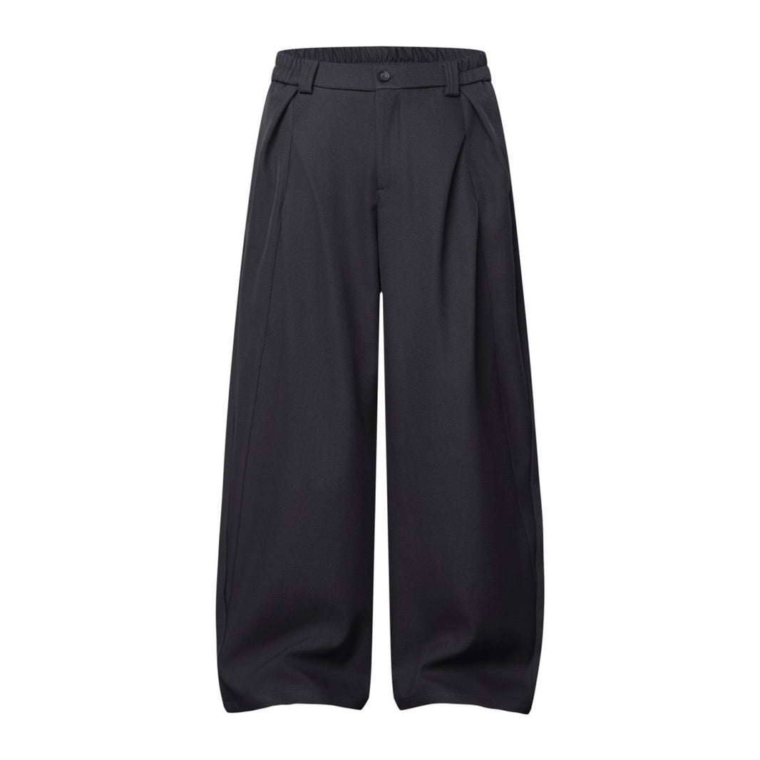 ストレッチポリ　タックバルーンワイドパンツ　N1919 チャコール