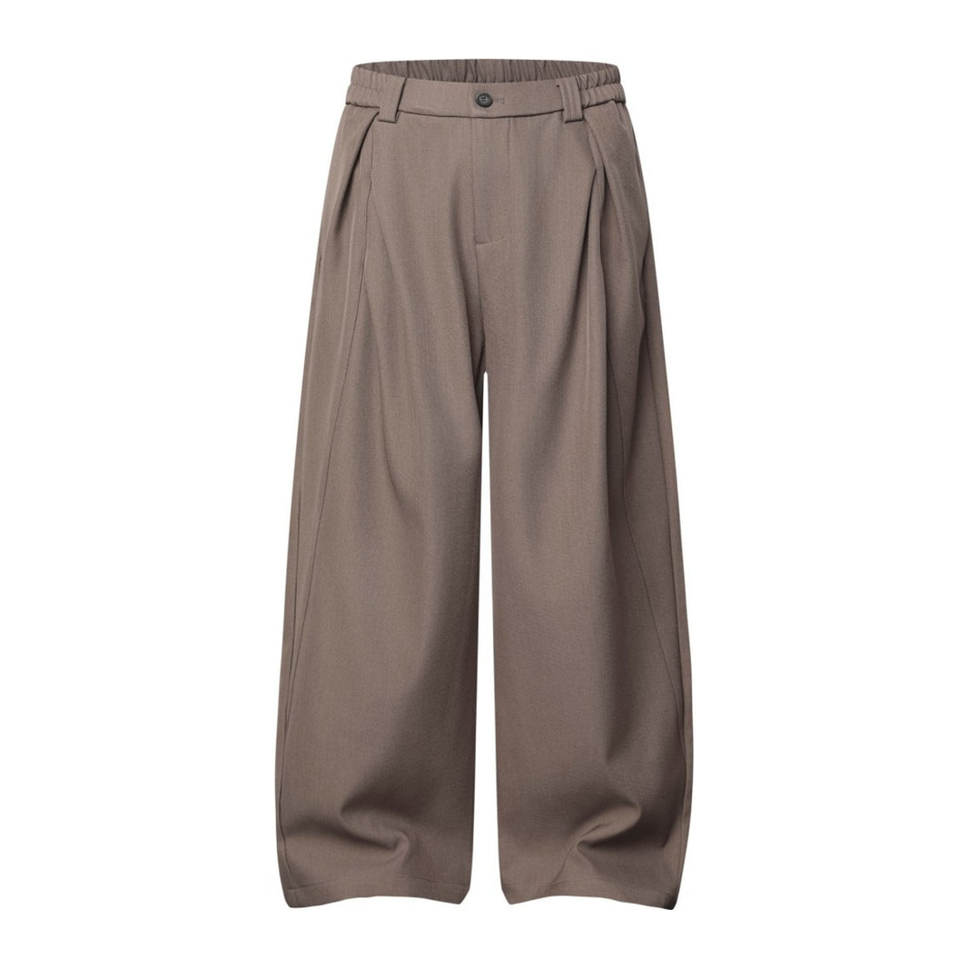 ストレッチポリ　タックバルーンワイドパンツ　N1919 ブラウン