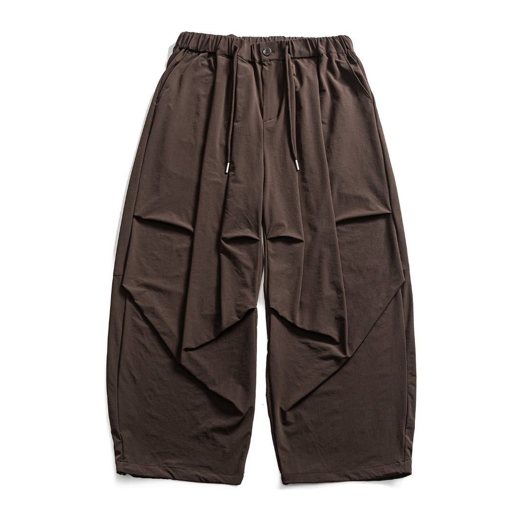 ストレッチナイロン　タックバルーンパンツ　N1945 ブラウン