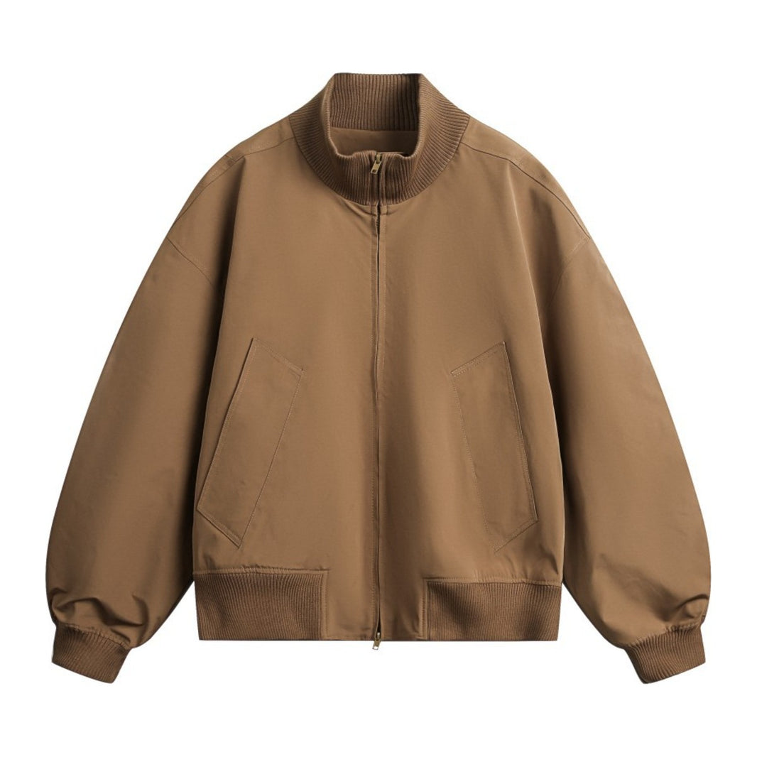 ミニマル　リブスタンド　ZIPブルゾン　N1953 ブラウン