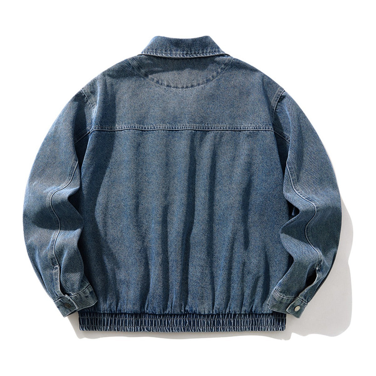 レーヨン混デニム　パネルデザイン　ZIPジャケット　N1959