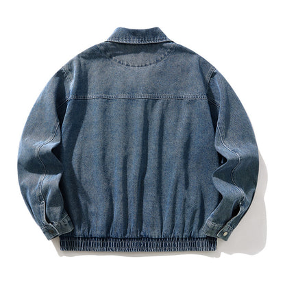 レーヨン混デニム　パネルデザイン　ZIPジャケット　N1959
