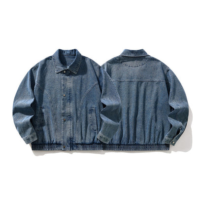 レーヨン混デニム　パネルデザイン　ZIPジャケット　N1959