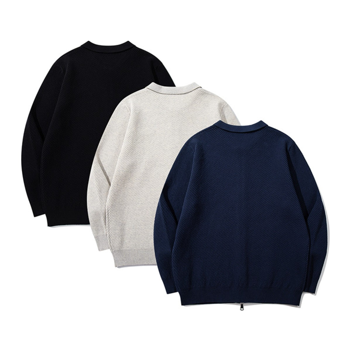 コットンポリ　ZIPアップ　ニットカーディガン　N1982