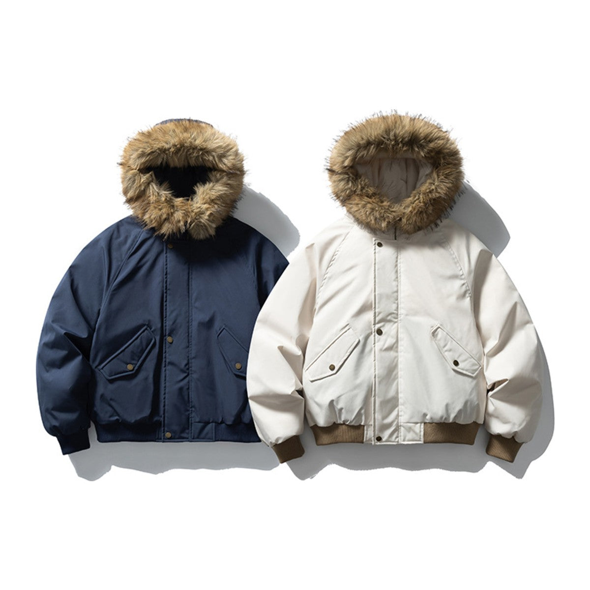 ホワイトダウン　ファーフード　フーデッドジャケット　N1990