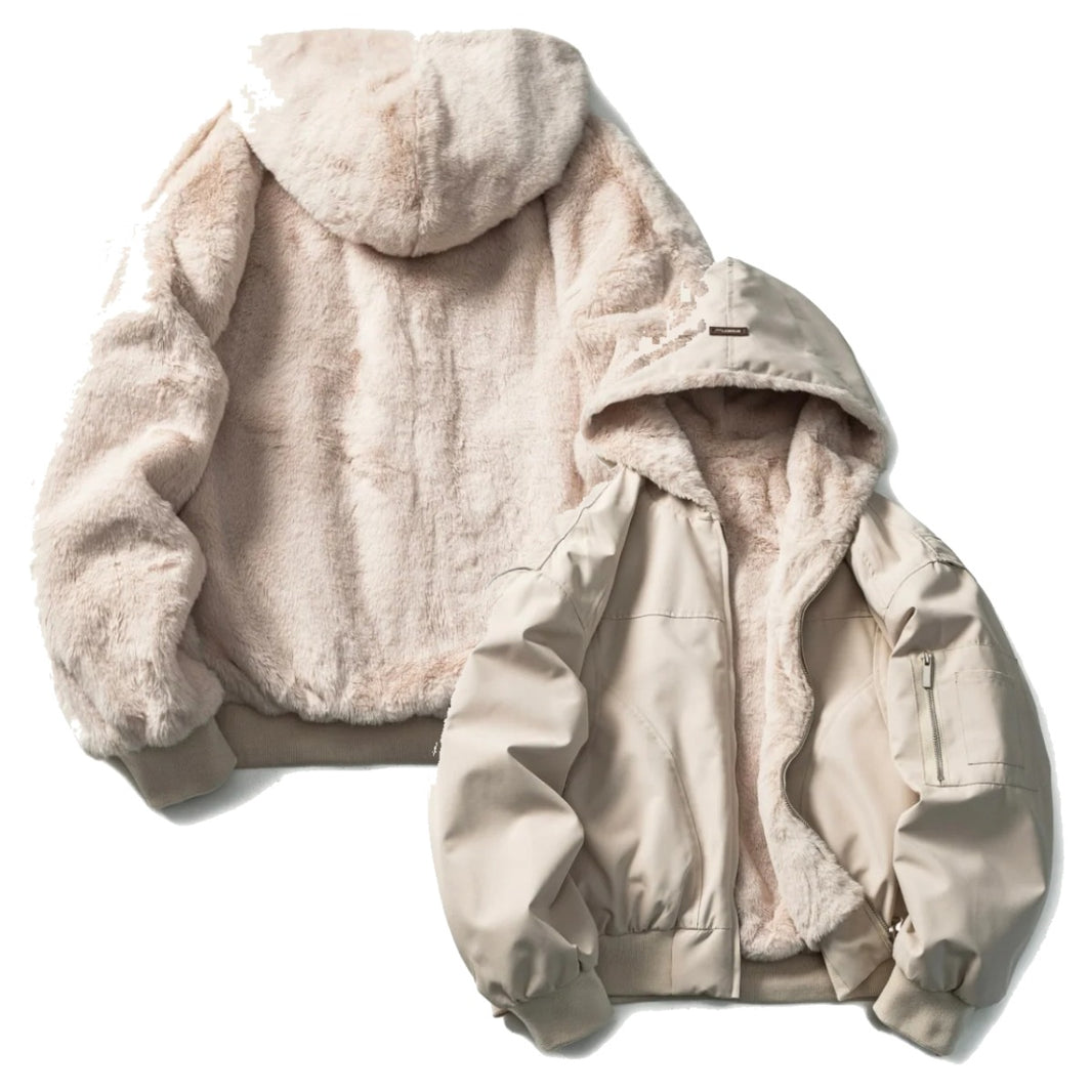 Reversible Fur Fleece Jacket N979 ベージュグレー
